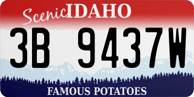 ID license plate 3B9437W