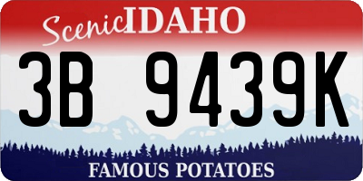 ID license plate 3B9439K