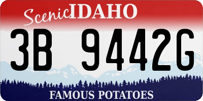 ID license plate 3B9442G