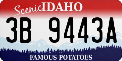 ID license plate 3B9443A