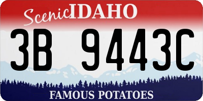 ID license plate 3B9443C