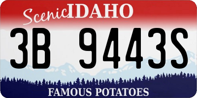 ID license plate 3B9443S