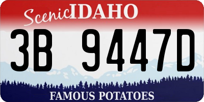 ID license plate 3B9447D