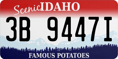 ID license plate 3B9447I