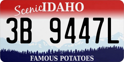 ID license plate 3B9447L