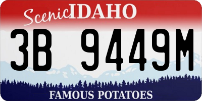 ID license plate 3B9449M