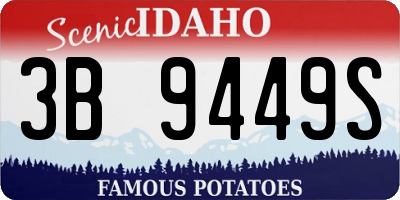 ID license plate 3B9449S