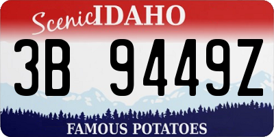 ID license plate 3B9449Z