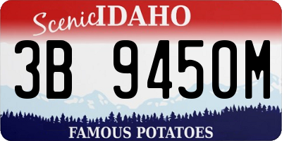 ID license plate 3B9450M