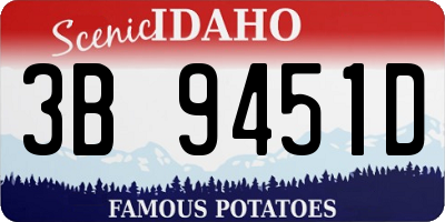 ID license plate 3B9451D