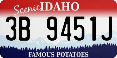 ID license plate 3B9451J