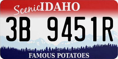 ID license plate 3B9451R