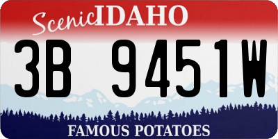 ID license plate 3B9451W