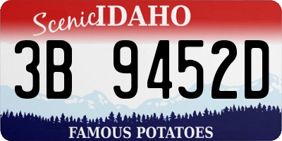ID license plate 3B9452D
