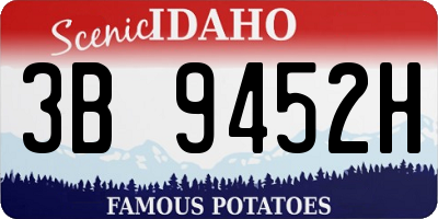 ID license plate 3B9452H