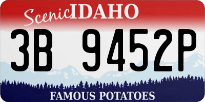 ID license plate 3B9452P