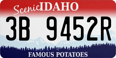 ID license plate 3B9452R
