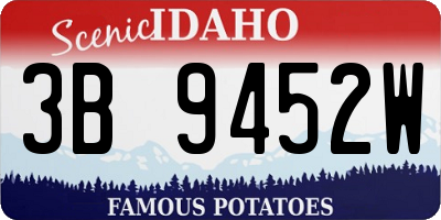 ID license plate 3B9452W