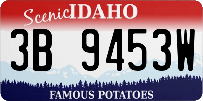 ID license plate 3B9453W
