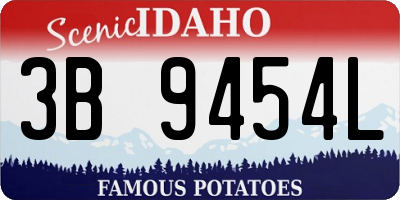 ID license plate 3B9454L