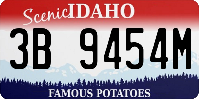 ID license plate 3B9454M