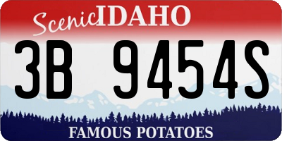 ID license plate 3B9454S
