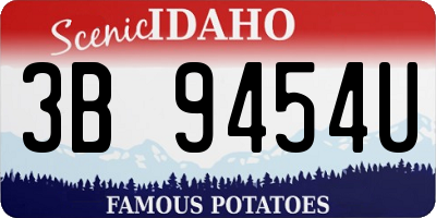 ID license plate 3B9454U