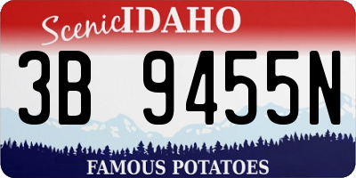 ID license plate 3B9455N