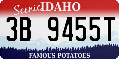 ID license plate 3B9455T