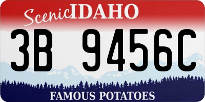 ID license plate 3B9456C