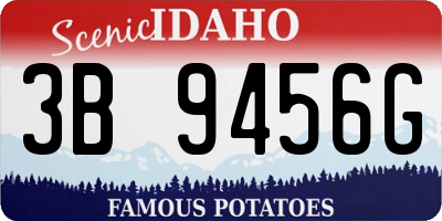 ID license plate 3B9456G