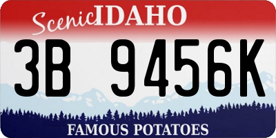 ID license plate 3B9456K