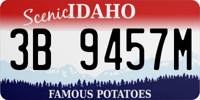ID license plate 3B9457M