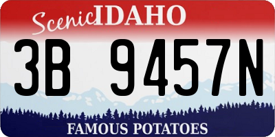 ID license plate 3B9457N