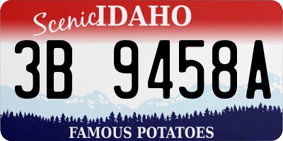 ID license plate 3B9458A