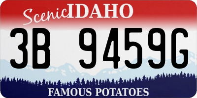 ID license plate 3B9459G