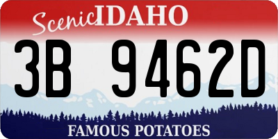 ID license plate 3B9462D