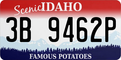 ID license plate 3B9462P