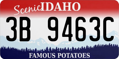 ID license plate 3B9463C