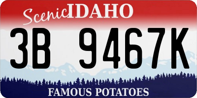 ID license plate 3B9467K