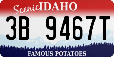 ID license plate 3B9467T