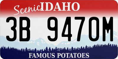ID license plate 3B9470M