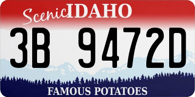 ID license plate 3B9472D
