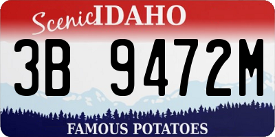 ID license plate 3B9472M