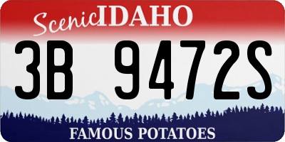 ID license plate 3B9472S