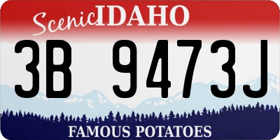 ID license plate 3B9473J