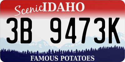 ID license plate 3B9473K