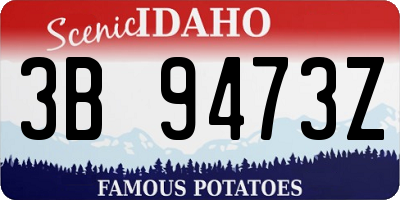 ID license plate 3B9473Z