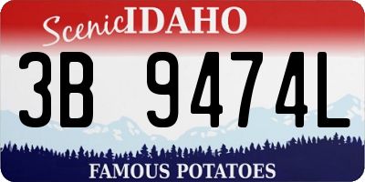ID license plate 3B9474L