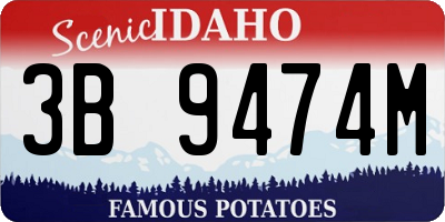 ID license plate 3B9474M